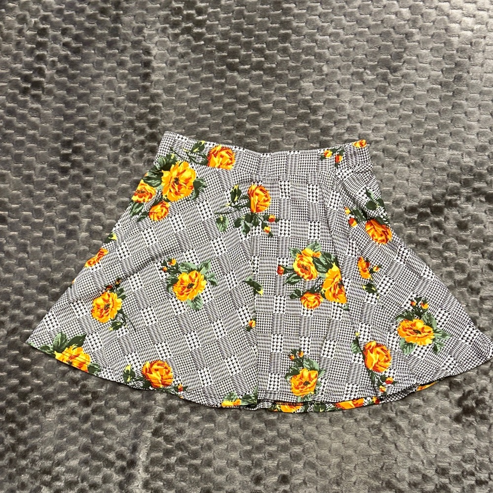 Floral Checkered Women's Skirt